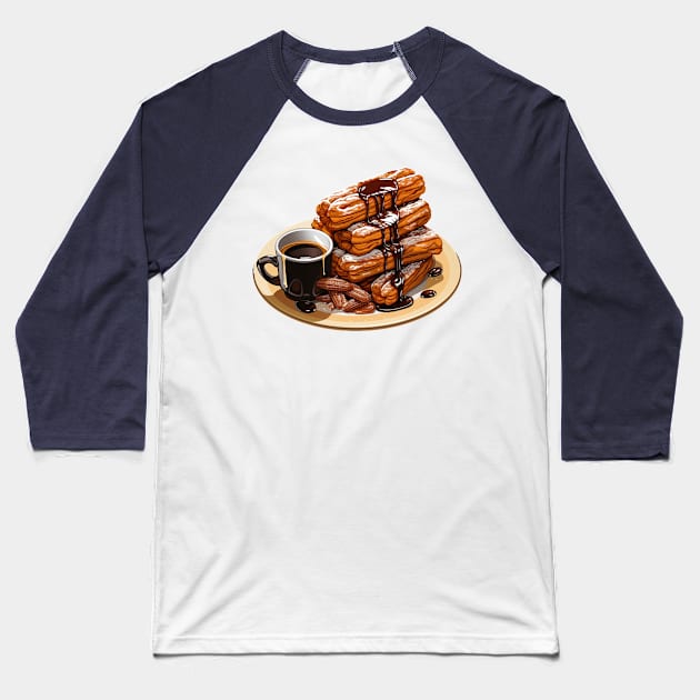 Churros with coffee Baseball T-Shirt by Micapox